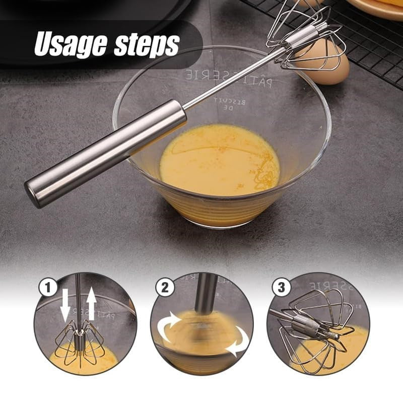 Stainless Steel Semi -Automatic Whisk Set (2 Pcs) | Full House Lebanon