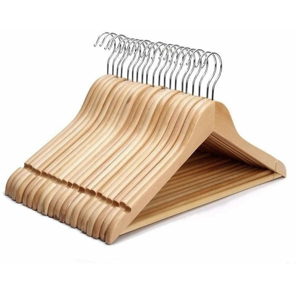Natural Wood  Clothes Hanger Set   (20 Pcs) | Full House Lebanon