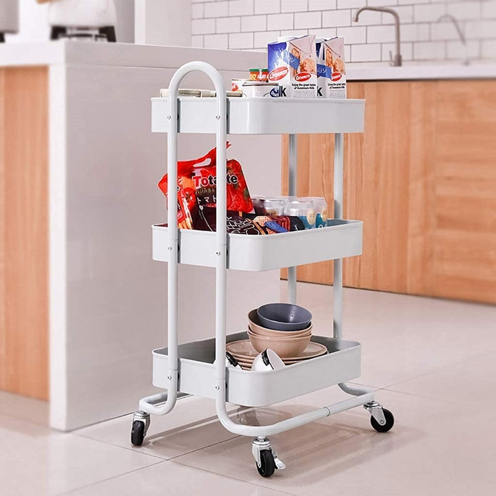3 -Tier Metal  Rolling Cart