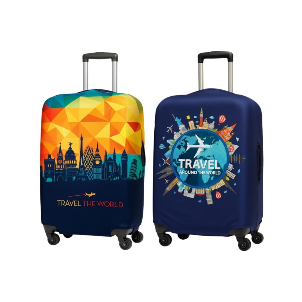 Travel-themed Elastic  Suitcase Protective Cover | Full House Lebanon