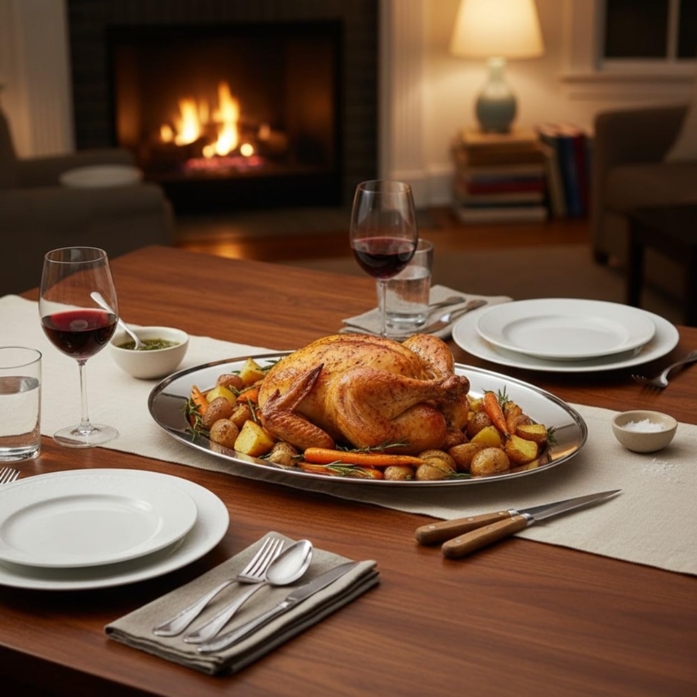 Stainless Steel Oval Serving Tray