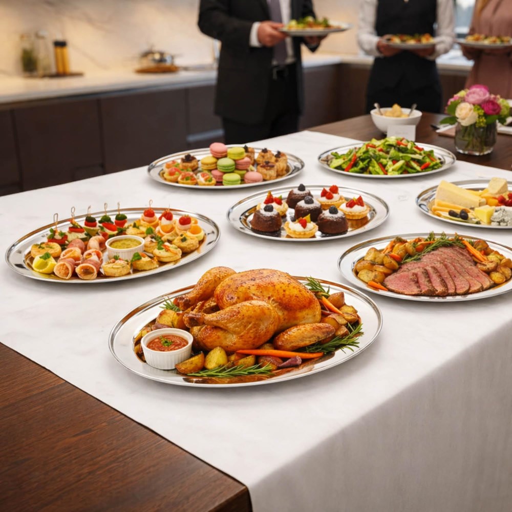 Stainless Steel Oval Serving Tray | Full House Lebanon