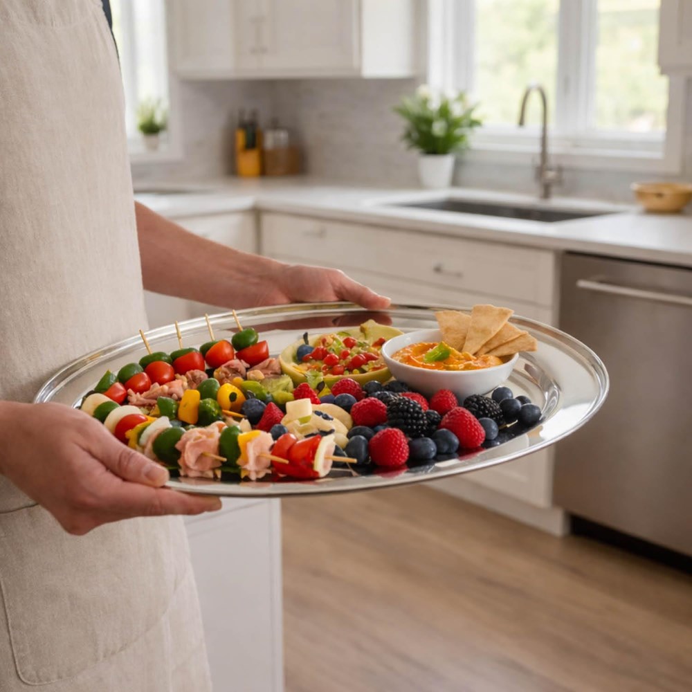Stainless Steel Oval Serving Tray