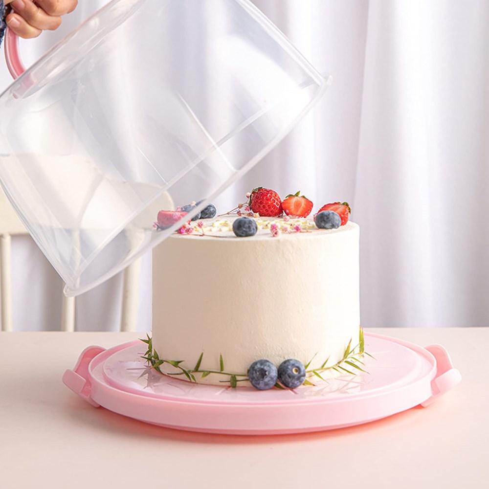 Portable Plastic Round  Cake Container