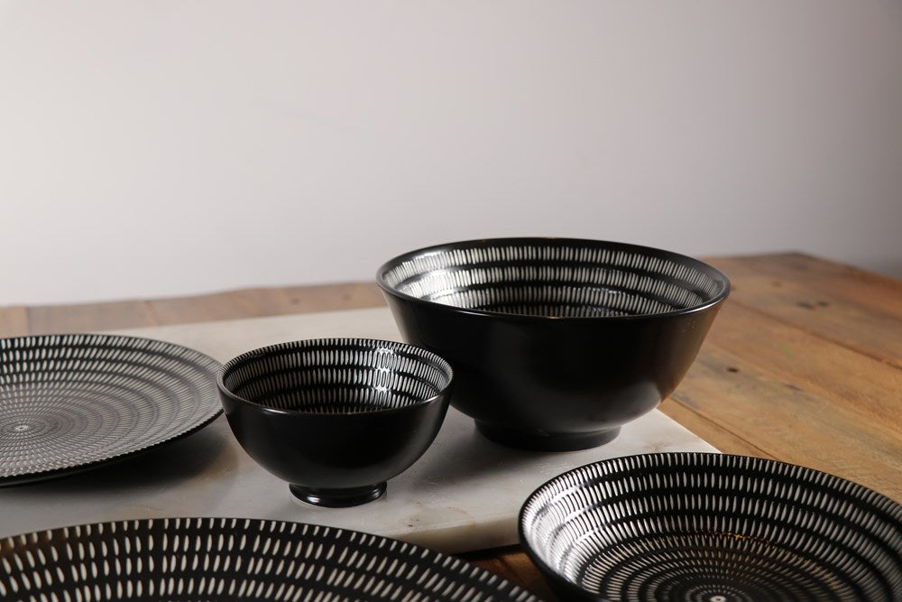 Black & White Porcelain Dinnerware - Deep Plate | Full House Lebanon