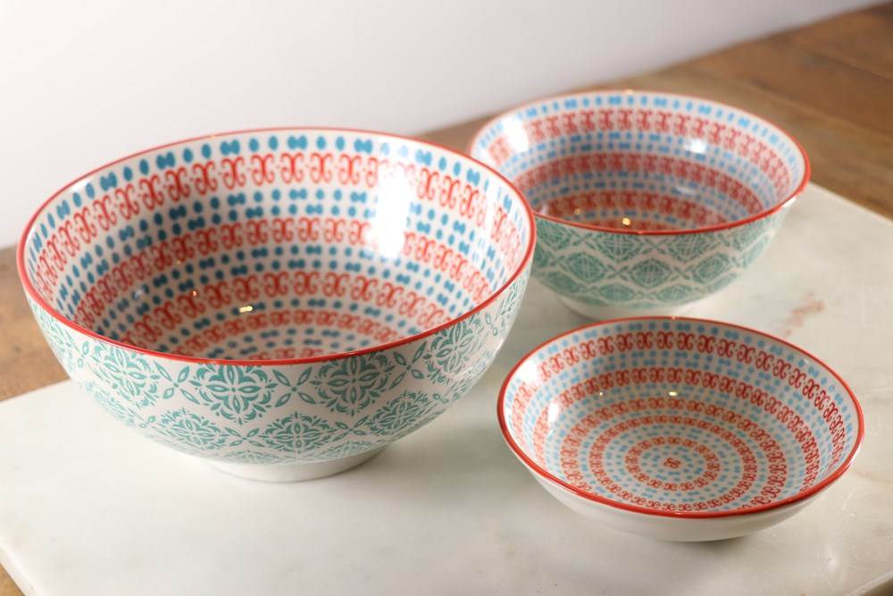 Red & Blue Porcelain Dinnerware - Snack Bowl | Full House Lebanon