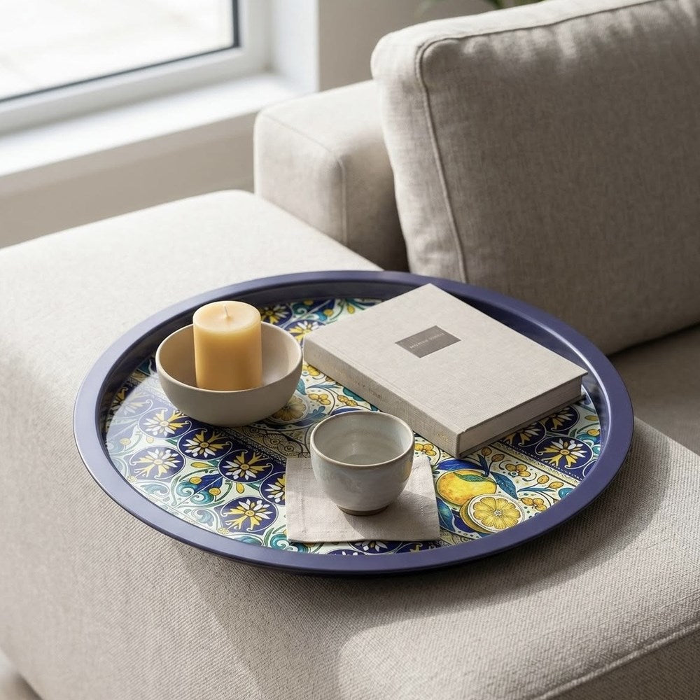 Large Metal Printed Serving Tray