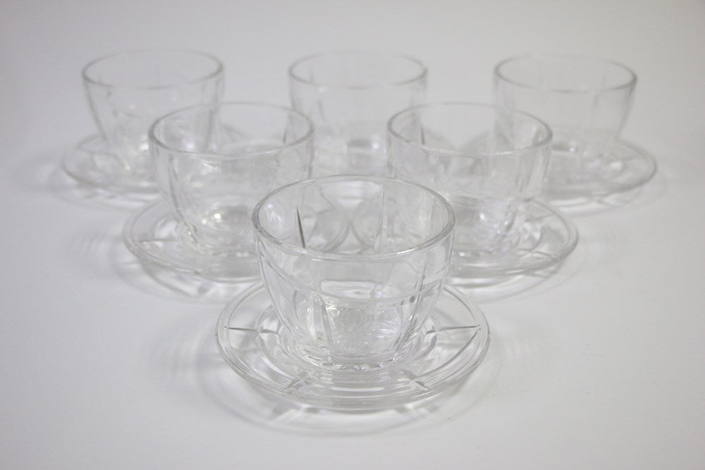 Glass Bowls Set with Saucers (12 Pcs) | Full House Lebanon