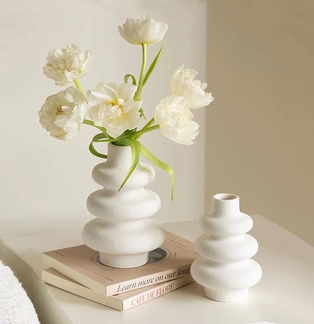 Ceramic Bubble Vase - Small, Light Grey | Full House Lebanon