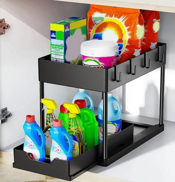 2-Tier Sliding Under Sink Organizer | Full House Lebanon