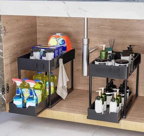 2-Tier Sliding Under Sink Organizer | Full House Lebanon