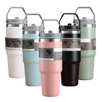 Vacuum Insulated Bottle with Straw - Peach | Full House Lebanon