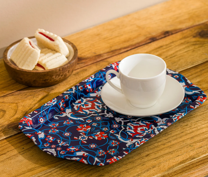 Rectangular Metal Printed  Tray | Full House Lebanon