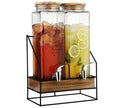 Glass Dispenser with Wooden Base | Full House Lebanon