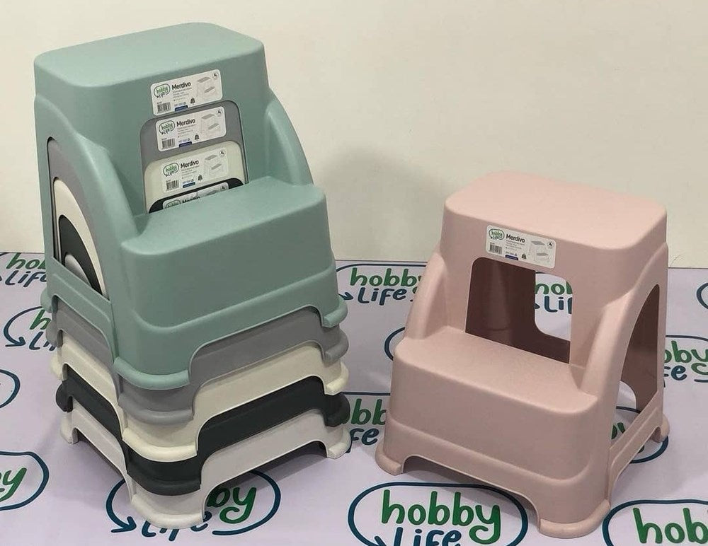 Two Step Stool - Small, Off-White | Full House Lebanon