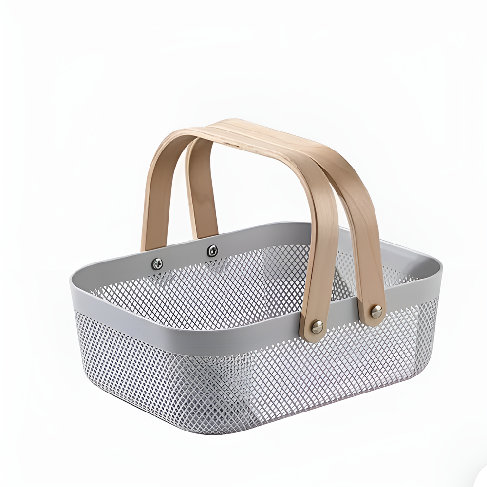 Shallow Rectangular Plastic Fruit Basket - Black | Full House Lebanon