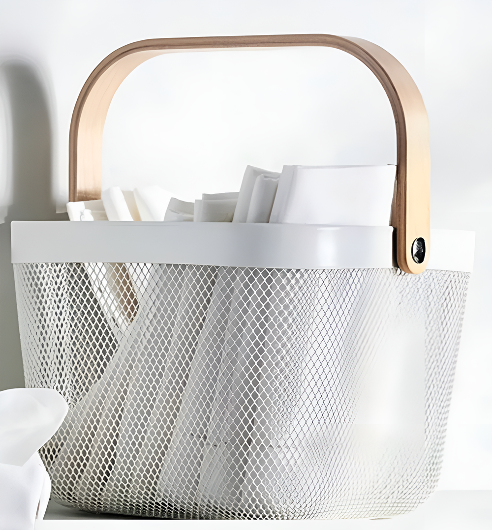 Multipurpose Square Plastic Basket - White | Full House Lebanon