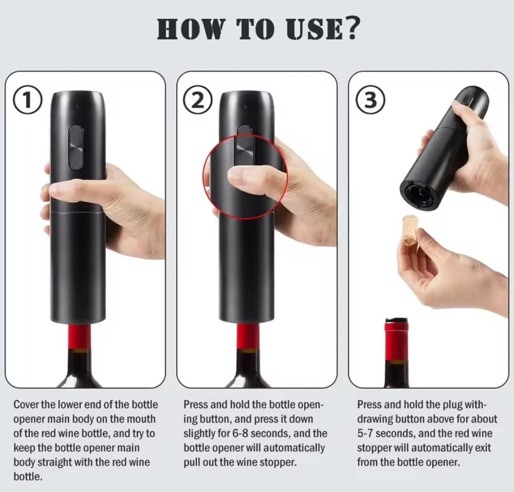 Rechargeable Electric Wine Bottle Opener | Full House Lebanon