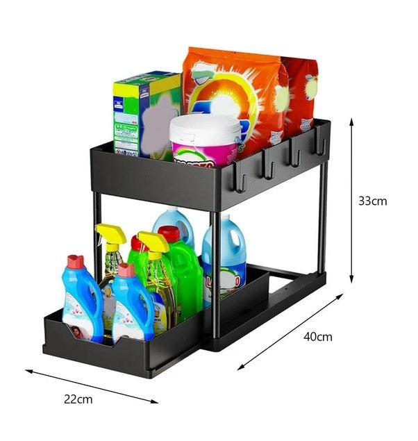 2-Tier Sliding Under Sink Organizer | Full House Lebanon