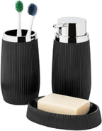 Oval Striped Soap Dish - Black | Full House Lebanon