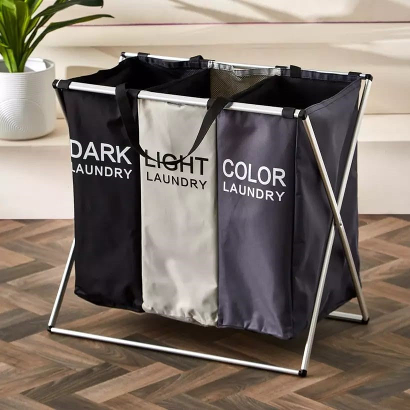 3-compartement laundry  basket | Full House Lebanon