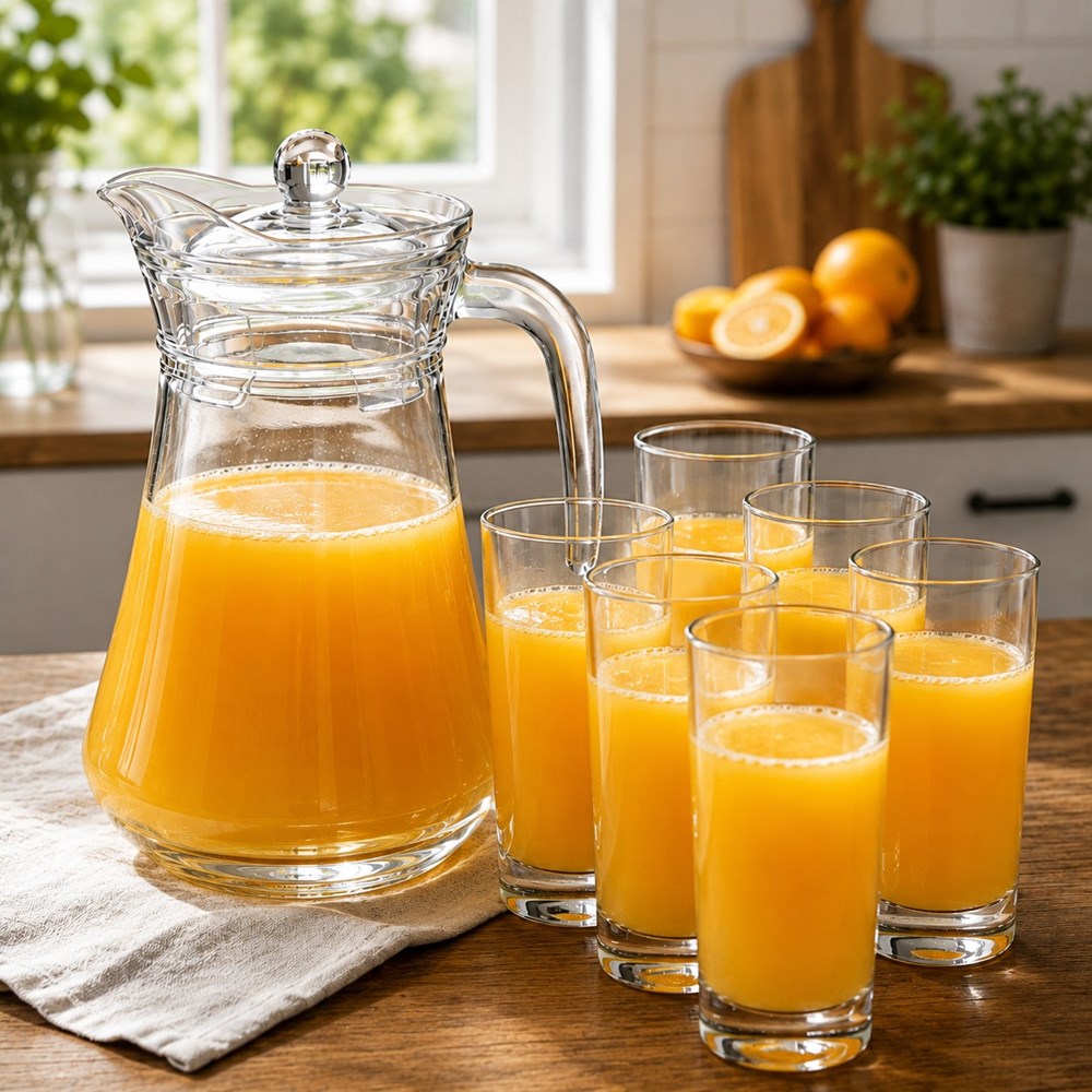 7-Piece Glass Water Pitcher & Tumbler Set | Full House Lebanon