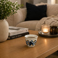 Blue Geometric Shaffeh Coffee Cup Set – Set Of 12