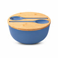 Salad Bowl Set with Bamboo Lid & Serving Utensils
