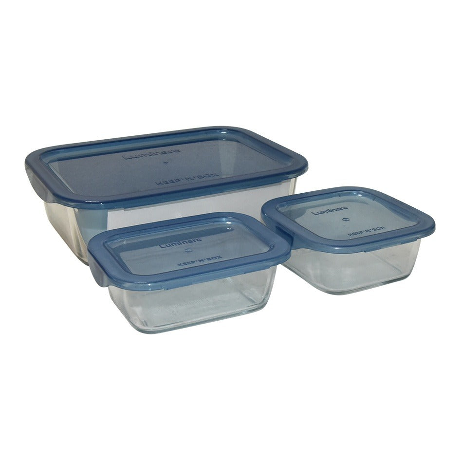 Luminarc Glass Food containers With Lid ( 3 pcs)