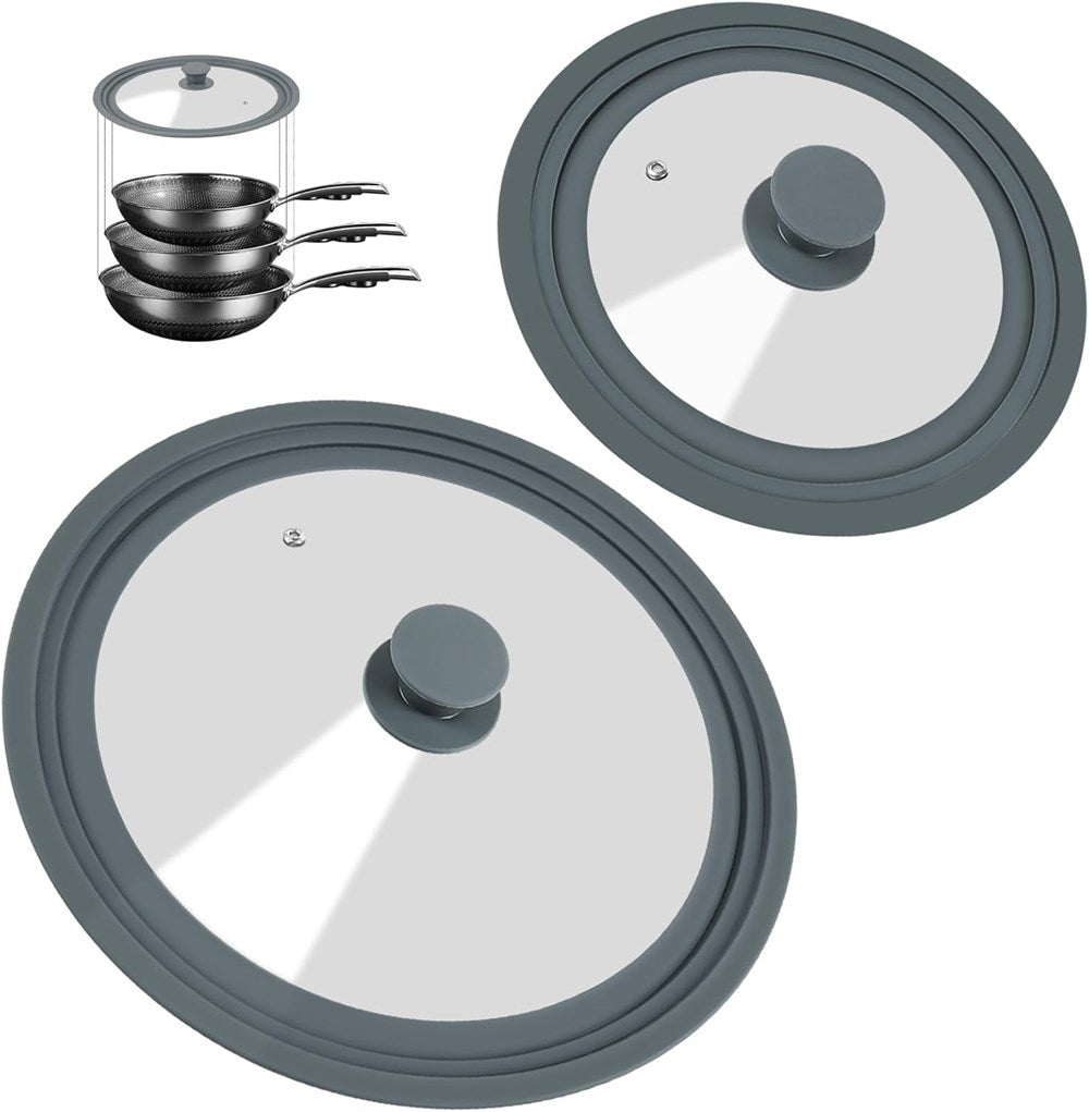 Universal Glass Pan Lid with Silicone Rim – 2 Size Options | Full House Lebanon