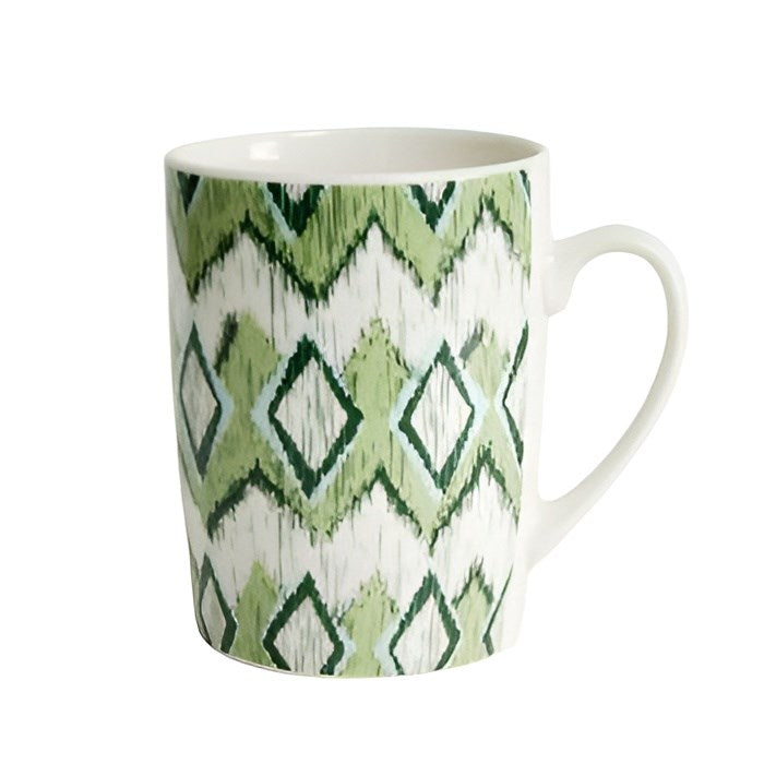 Green  Patterned Porcelain Mug