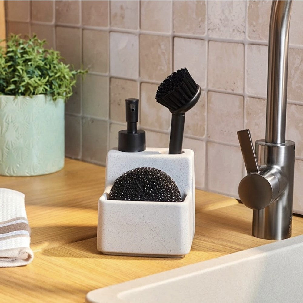 Porcelain Kitchen Sink Organizer Set – Grey | Full House Lebanon