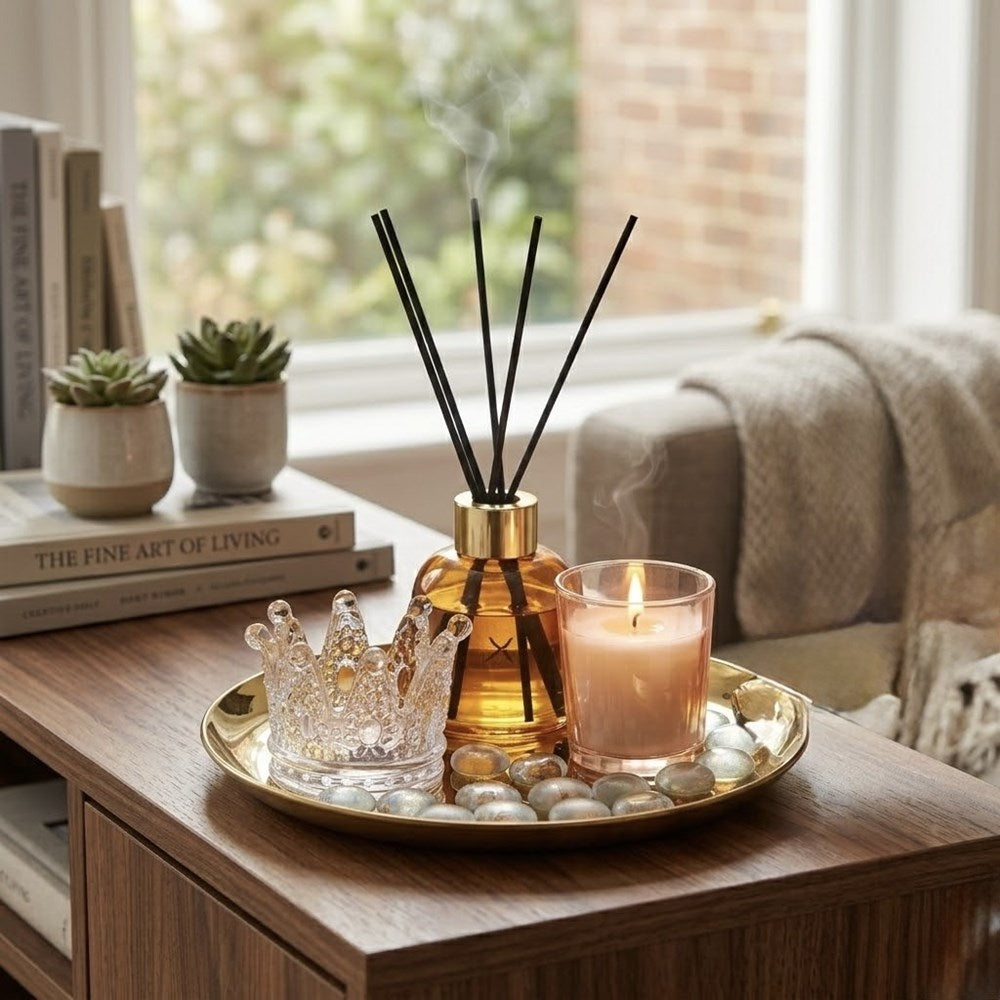 Luxury Aroma Reed Diffuser & Candle Tray Set | Full House Lebanon