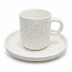 Modern Speckled Porcelain Espresso Cup & Saucer Set