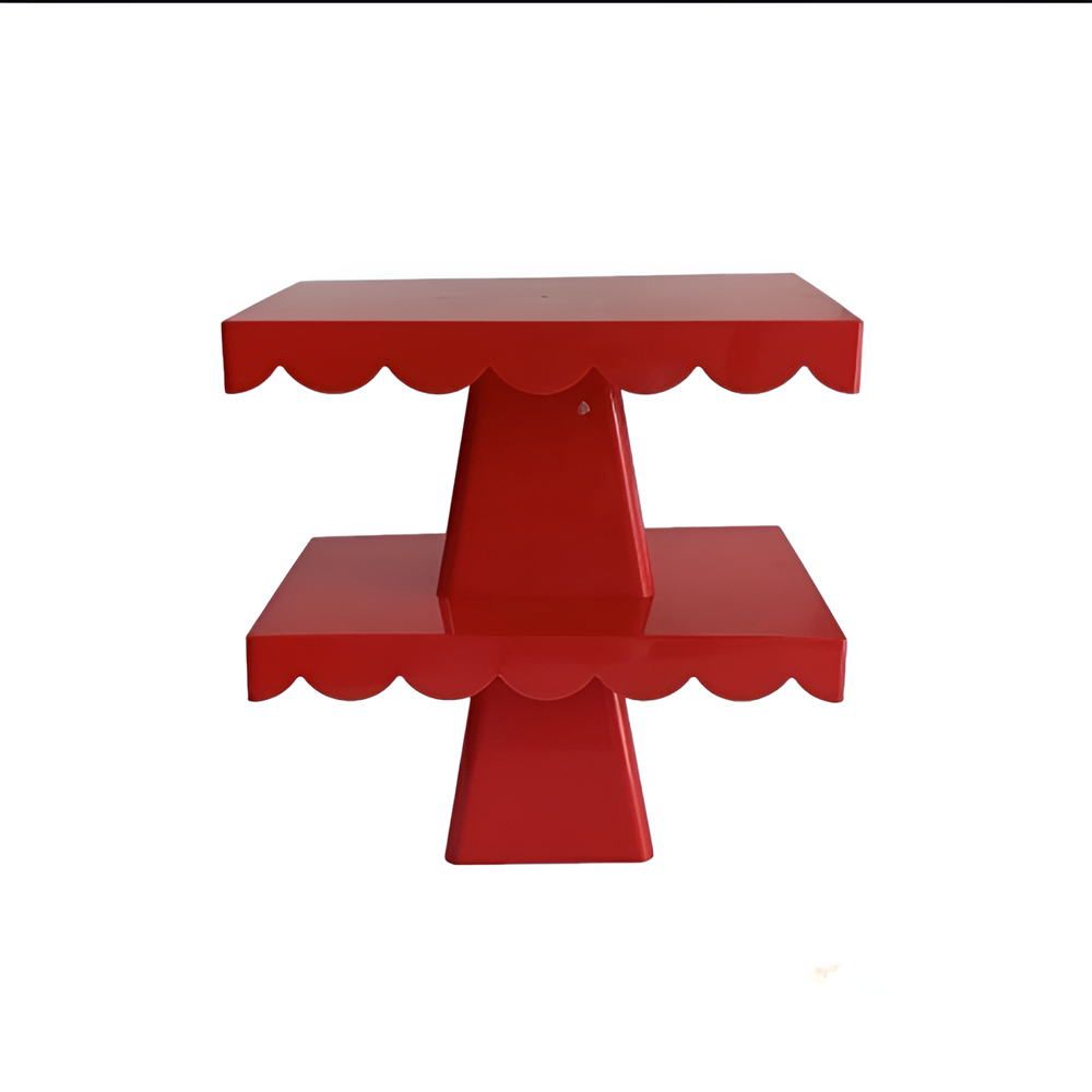Rectangular  Cake Stand with Scalloped Edge