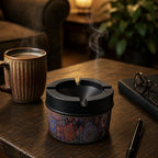 Metal Ashtray with Plastic Cover