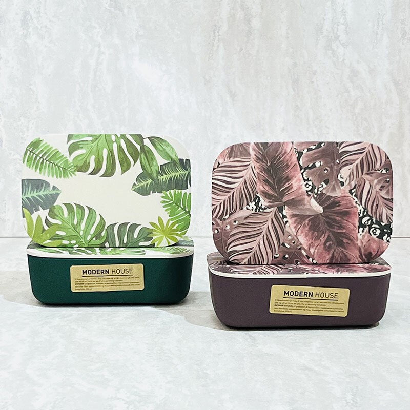 Rectangular Bamboo Lunch Box - Black&White | Full House Lebanon