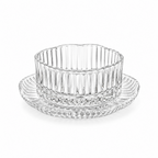 Glass Dessert Bowl & Saucer Set – 12 Pieces
