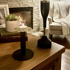Black & Gold Modern Metal Candle Holder | Full House Lebanon