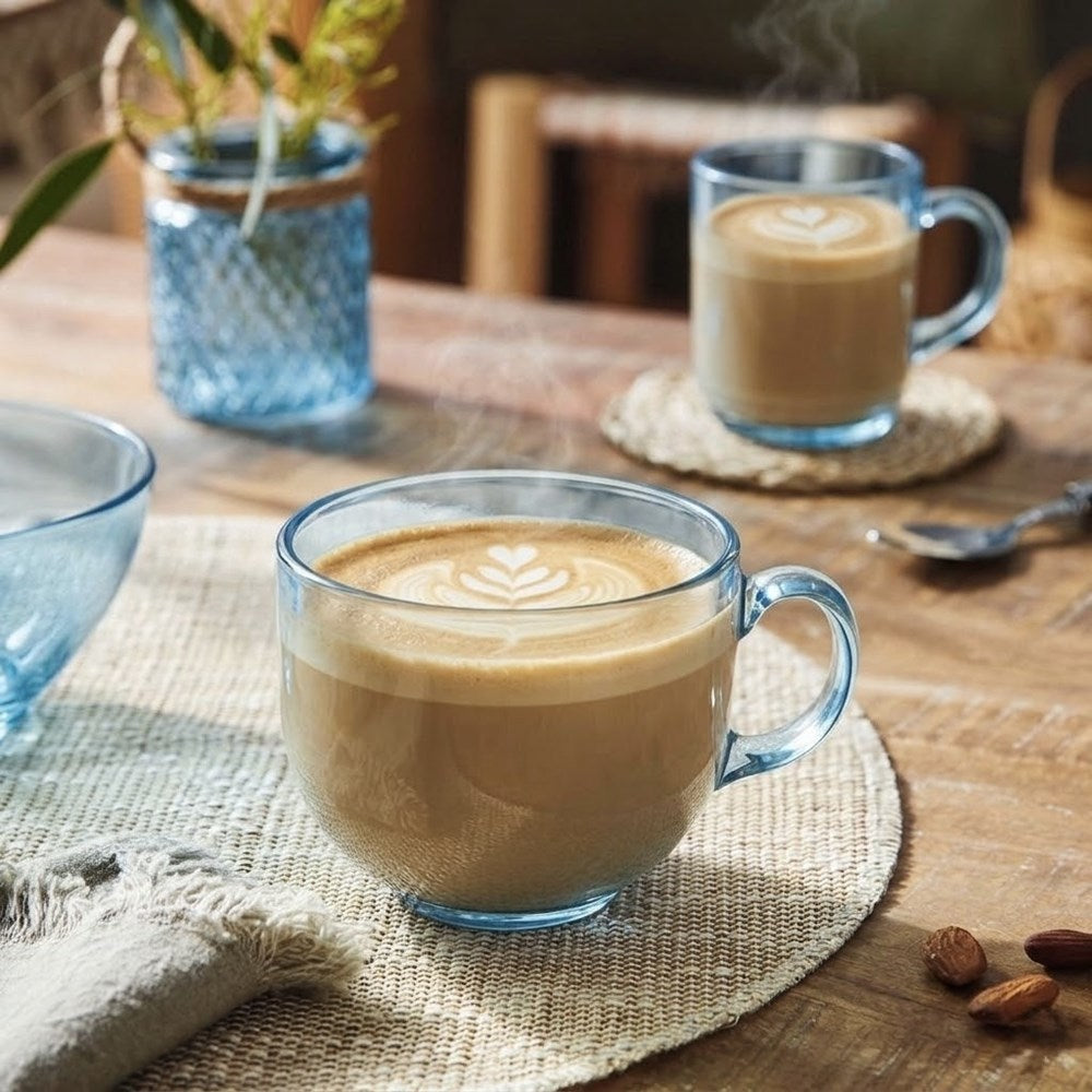 Multicolor Glass C-Handle Mug Set (3 Pcs) | Full House Lebanon