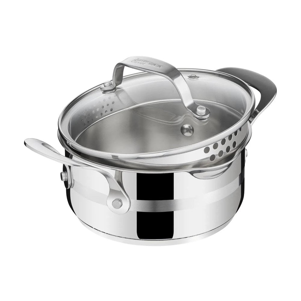 Jamie Oliver by Tefal Stainless Steel Cookware Set with Glass Lids | Full House Lebanon