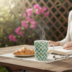 Green  Patterned Porcelain Mug | Full House Lebanon
