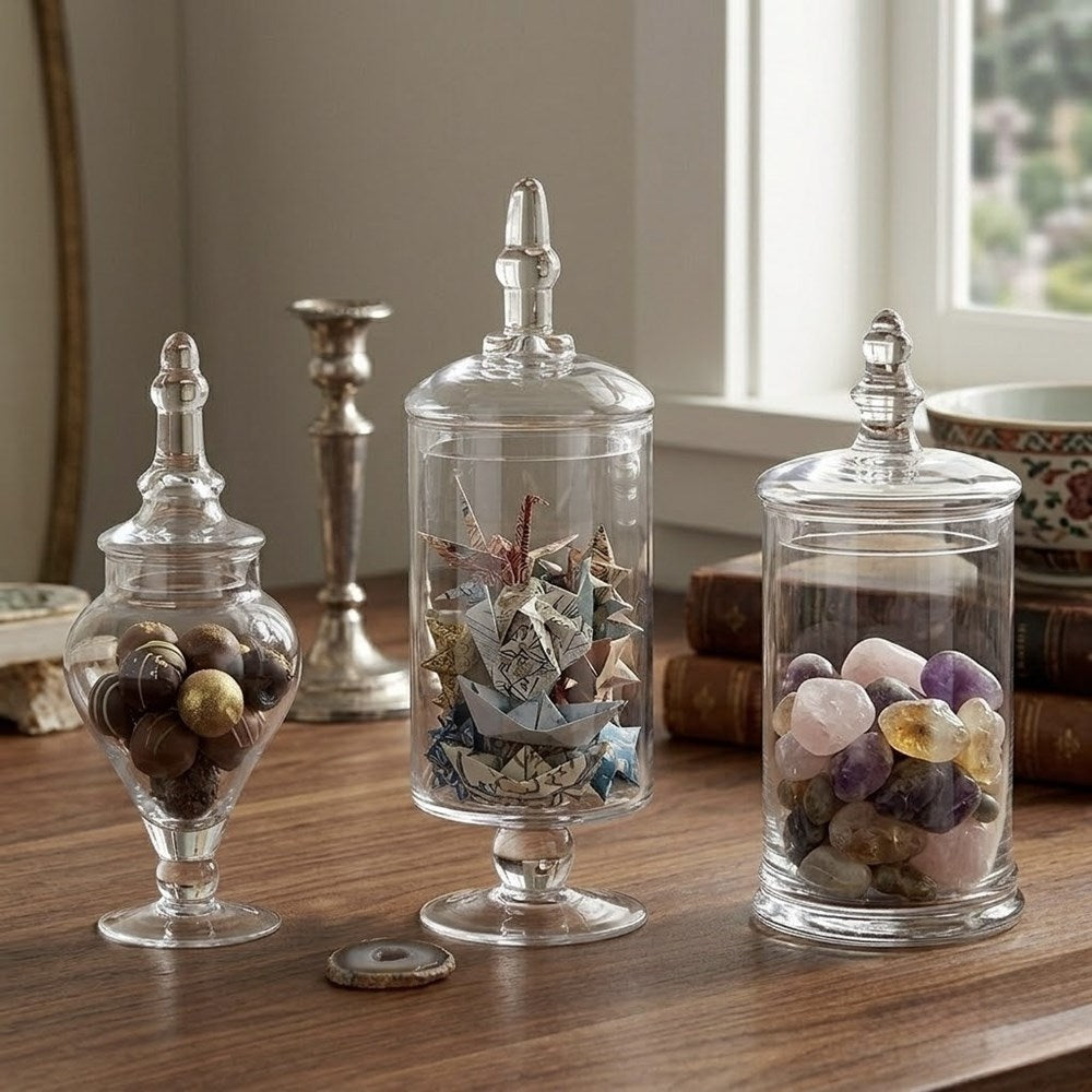 Decorative Glass Jar Set (3 Pcs) | Full House Lebanon