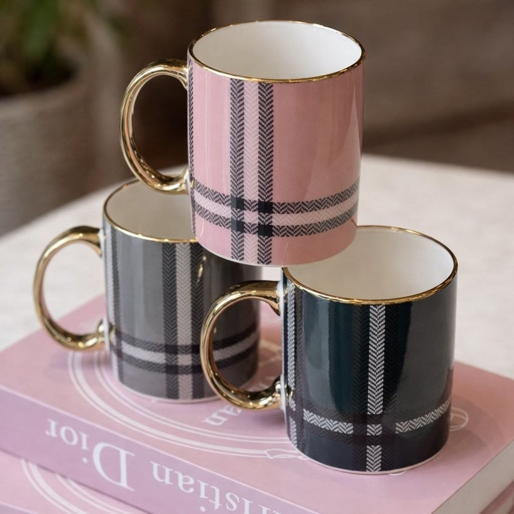 Danny Home Plaid Porcelain Mug | Full House Lebanon