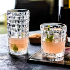 Grid-Design Glass Tumbler Set (6 Pcs) - 345 ml | Full House Lebanon