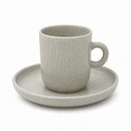 Modern Speckled Porcelain Espresso Cup & Saucer Set