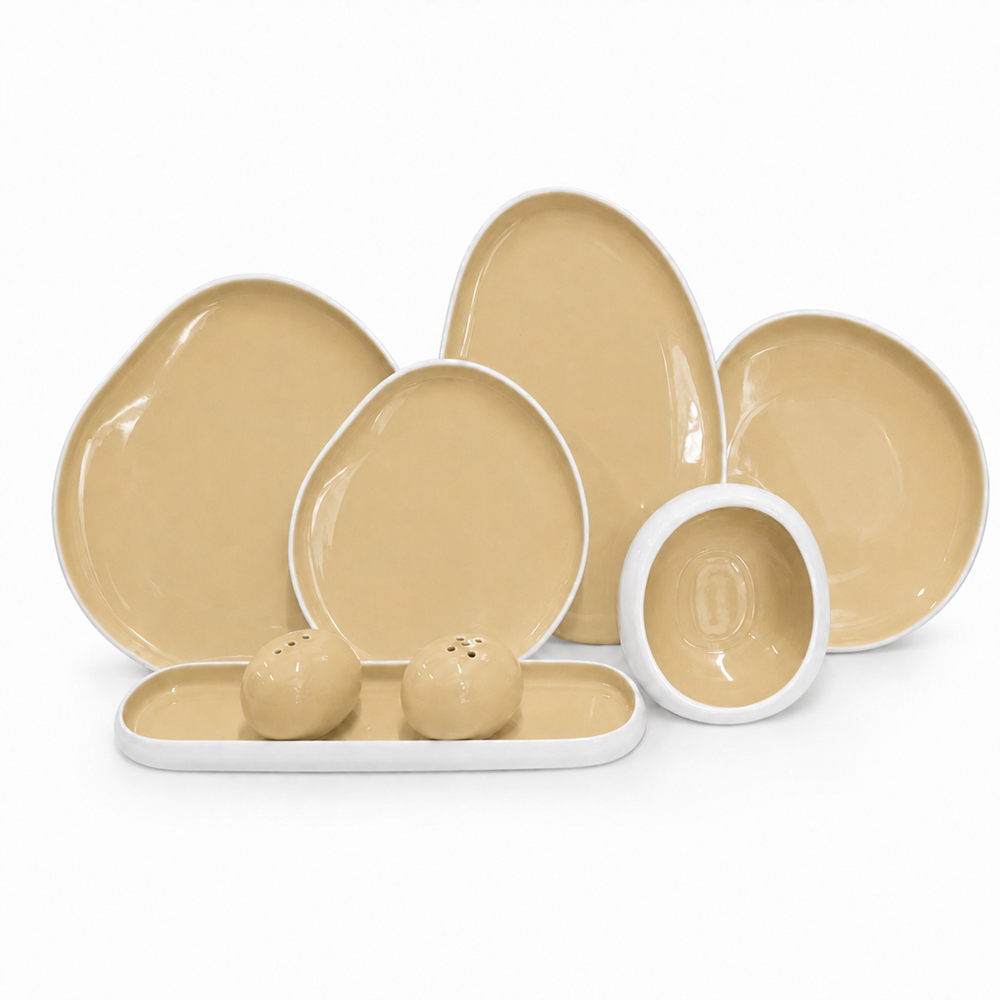 Modern Organic-Shaped 28-Piece Dinner Set