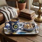 Metal Printed Tray with Mug & Bowl Set