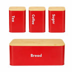Bread Box  with Canister Set (4 Pcs )