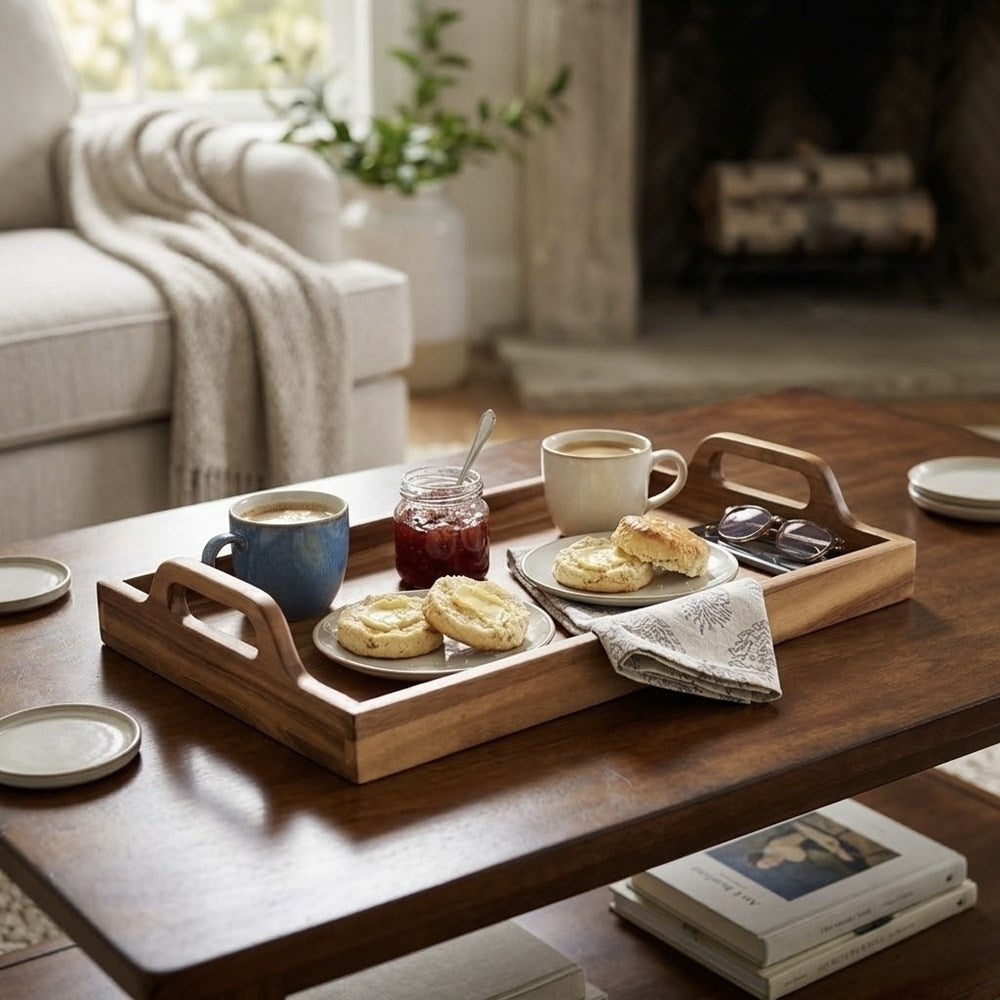 Acacia Wooden Tray With Handles | Full House Lebanon